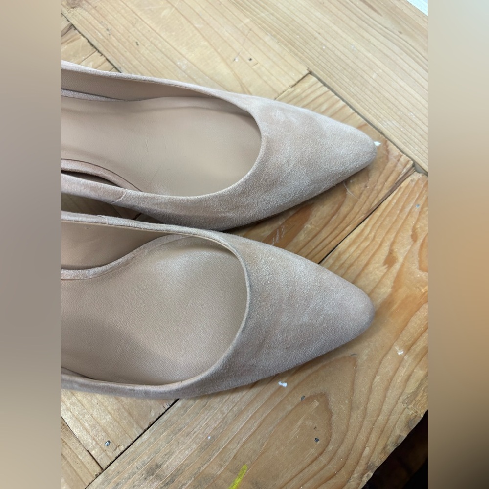 Everlane Beige Suede Heels The banana 3” heel leather NWOB size 7.5 - Picture 8 of 13